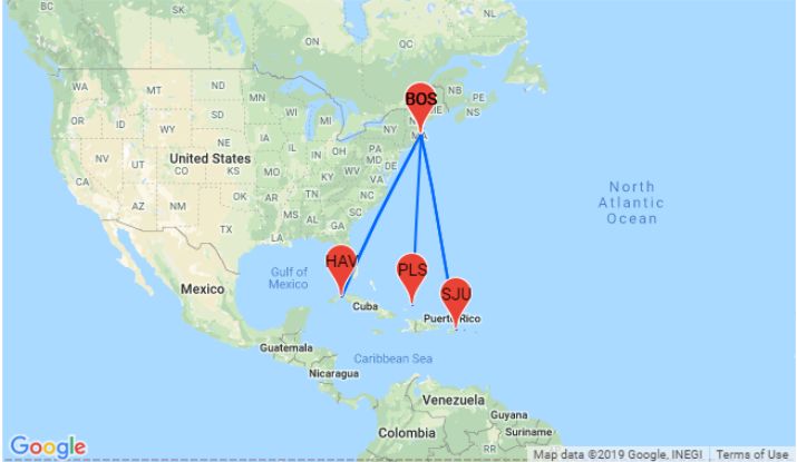 Direct Flights from Boston to Caribbean